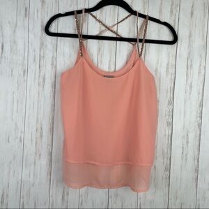 Charlotte Russe peach sequin strappy tank